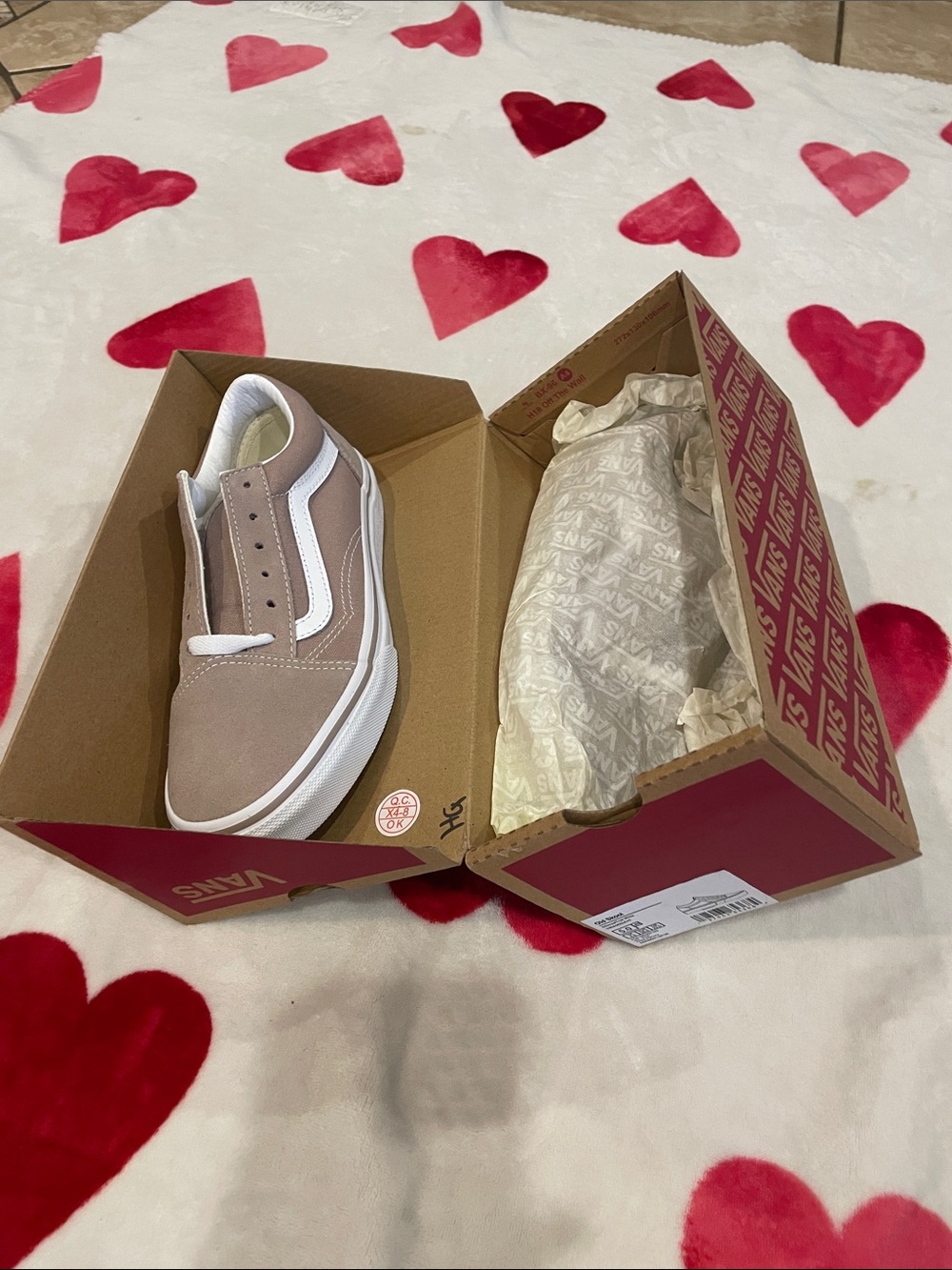 Vans Men's Old Skool Sneakers in Taupe and White